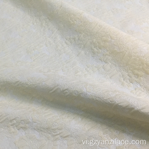 Vải thổ cẩm màu be vải Jacquard